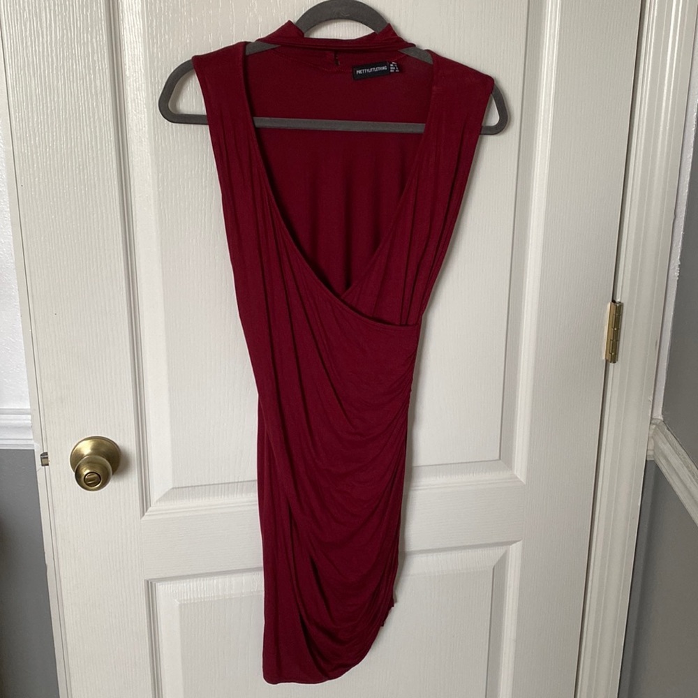 PrettyLittleThing Maroon Dress